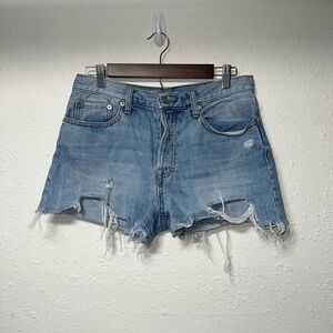 We The Free Blue Jean‎ Shorts Distressed Style
